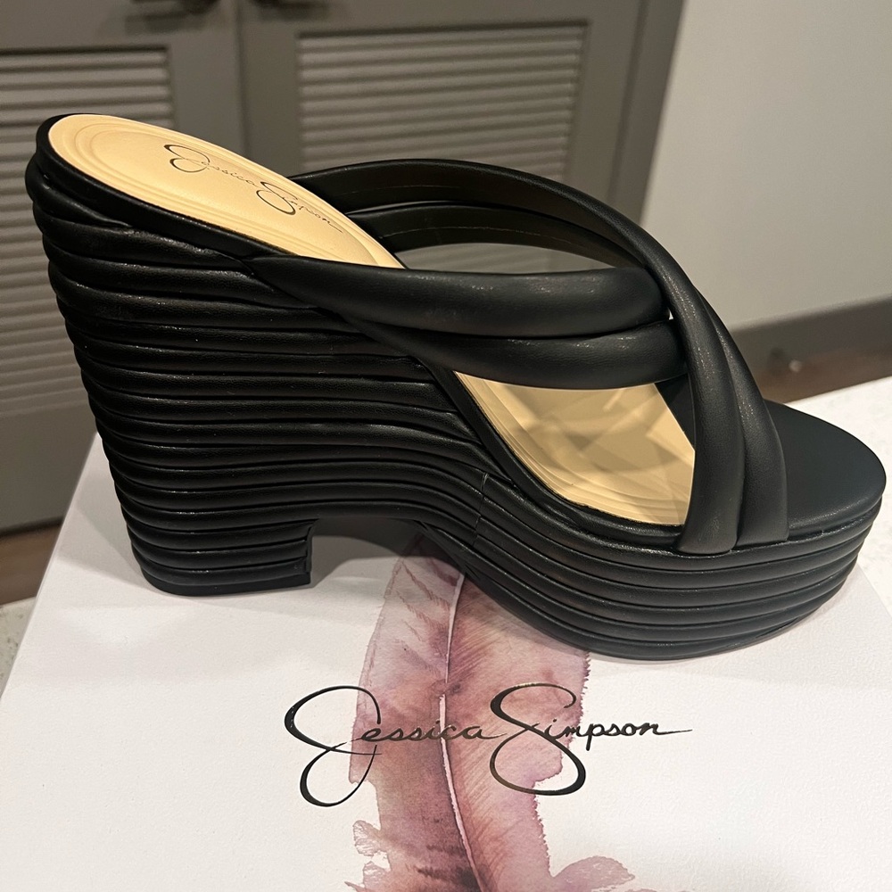 Jessica Simpson Faux Leather Platform Wedge